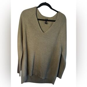 Athleta Olive V-Neck Sweater